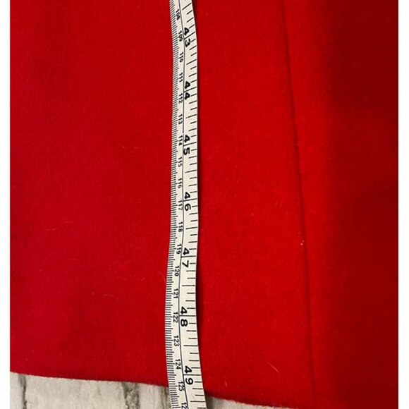 Louis Dell'Olio: 100% Italian Cashmere Long Red Coat. Size 8-10 - Picture 10 of 14